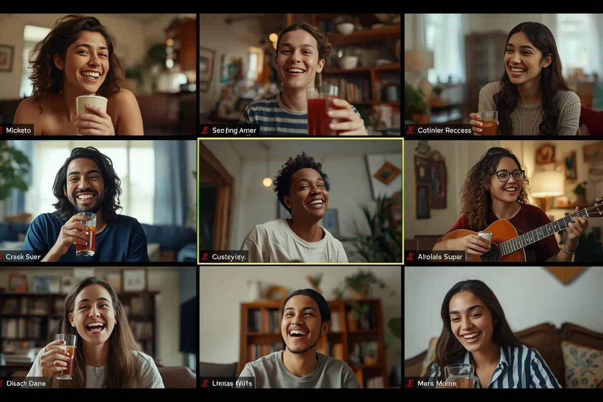 Group video call illustrating casual friendship building