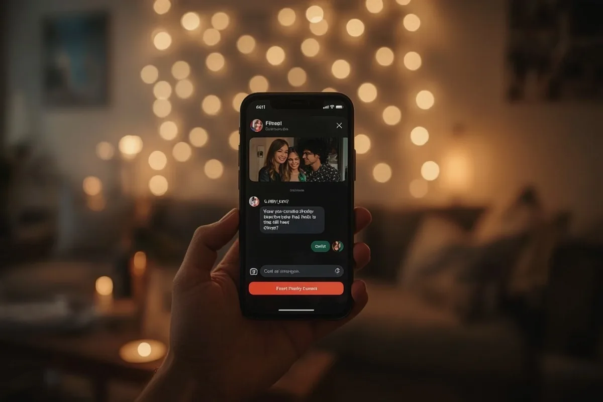 Chat interface on a phone screen with playful messages