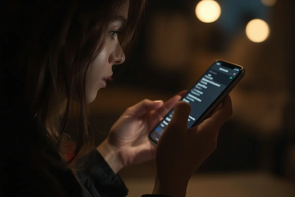 Person typing personal boundaries into chat on phone.