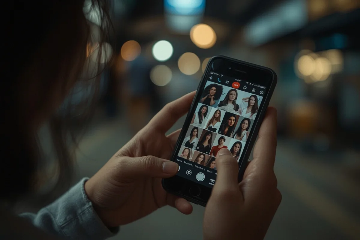 User looking at an Asian cam site on a phone.